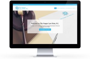 The Yeager Law Firm website opened on a computer