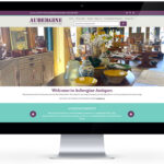 computer with aubergineantiques.com showing on screen
